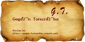 Gegán Tonuzóba névjegykártya