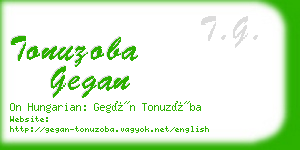 tonuzoba gegan business card